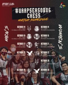 UAAP Season 86 Men's and Women's Chess Schedule of Games